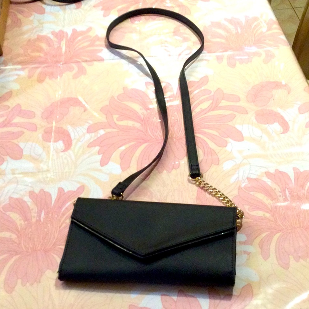 Black satin mini bag